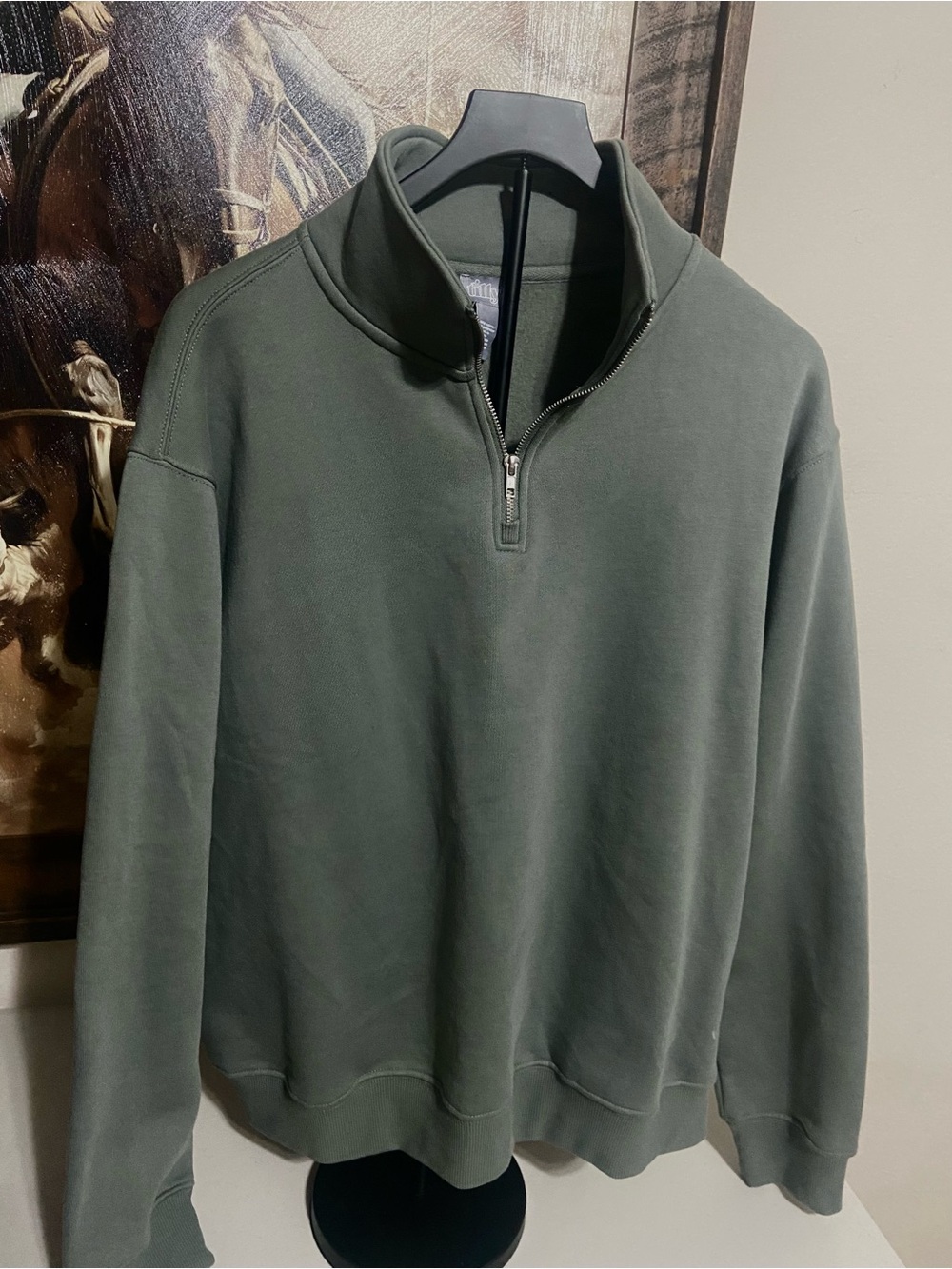 Tilly's Olive Green Women's Half-Zip Pullover hoodie top
